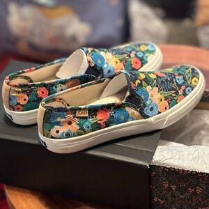Keds x Rifle Paper Co. Double Decker Garden Party Navy Multi, Size 7.5